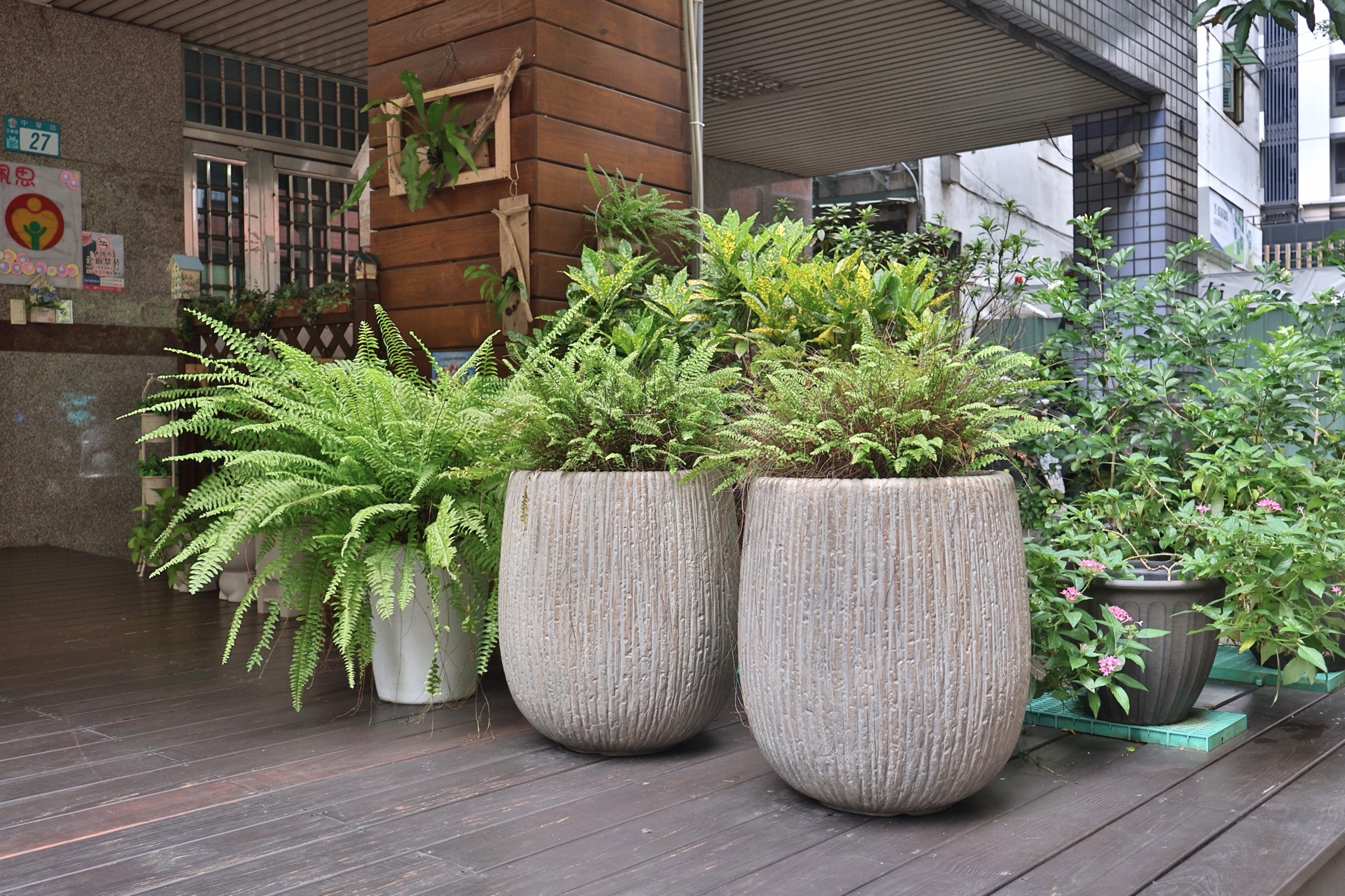 校園入口與綠意植栽